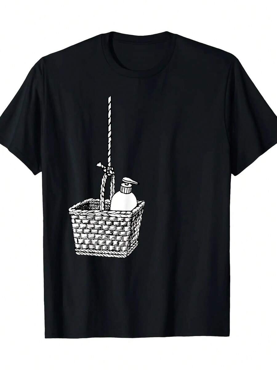 Camiseta de Horror de Asesino en Serie de Crimen Verdadero con Cesta de Loción Espeluznante - Inspirada en Vintage, 100% Algodón Transpirable, Cuello Redondo, Manga Corta, Ajuste Regular, Ropa para Todas las Estaciones, Perfecta para Adultos, Camisetas de Halloween - Negro - Ver 1