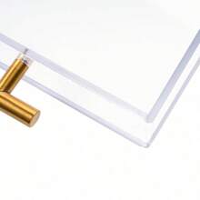 12"X16" Clear Acrylic Serving Tray With Golden Handles, Huge Capacity Sturdy Acrylic Tray For Coffee, Juice, Kitchen And Desk Organizer, Storage Tray (12"X16") - 白色 - 查看 3