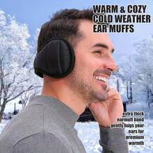 Egra Men's Winter Foldable Fur-Rugged Ear Pads, Zippered Fur-Rug For Keeping Head Warm, Head Guard To Protect Ears From Cold In Winter, Waterproof And Anti-Freezing Ear Pads For Men, Thickened And Furry Ear Pads For Comfortable Wearable Portable Foldable Fur-Rug Ear Warmers