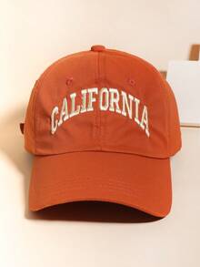 Letter Embroidered Baseball Cap Street Halloween - Burnt Orange - View 1