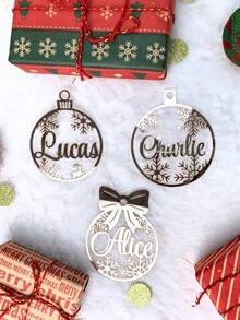 1/3/5pcs Personalized Name Wood & Acrylic Ornament – Custom Laser Cut Hanging Decor, Personalized Keepsake For Valentine's Day Gift, Eid Al-Fitr Celebration, Easter Gifts & Spring Home Decoration, Unique Anniversary & Birthday Gift, Custom Name Ornament For Family, Couples & Kids - Multicolor - View 8