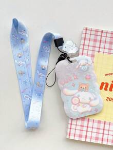 1pc Marble Pattern/Stacked Lanyard ID Badge Holder, For Student ID/Campus Card, Bus/Metro Card