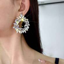 2 Stücke modische, übertriebene, bunte Kristall-Ohrstecker, einzigartiges hochwertiges Ohrringdesign