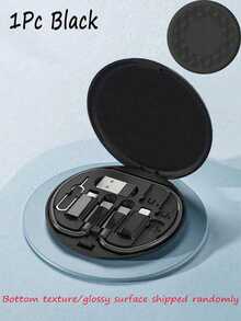 طقم كابل بيانات متعدد الوظائف مع صندوق تخزين الشحن، شحن سريع 60 واط، يمكن استخدامه كحامل لموديل الهاتف المحمول، طقم كابل شحن محمول بسيط، محول USB Lightning، طقم محول، ضروريات غرفة السكن الجامعي - متعدد الألوان - مشاهدة 21