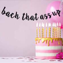 Bach That  Up Banner, Bachelorette Banner, Bach And Boozy Bunting Sign, Bachelorette Party Decorations Black Glitter (Black) - quả mơ - Xem 2