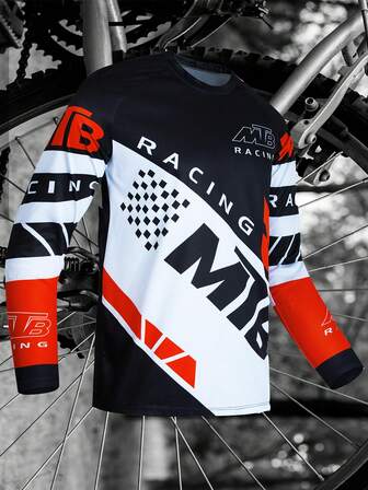 TELEYI MTB Jersey Downhill Racing T-Shirt For Cycling, Motorcycle, And Off-Road Biking, Long-Sleeve Sports Top.