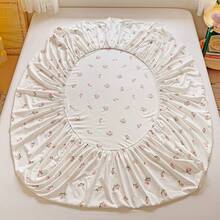 3 件简约数码印花柔软舒适床上用品套装，包括 1 件床笠和 2 件枕套，豹纹、心形、花朵、玫瑰图案，数码印花技术，清新风格床上用品套装适用于卧室、客房、特大号/大号/单人床，亲肤、透气、双面、四季皆宜，可机洗