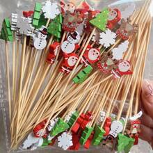 100 szt. patyczków owocowych, patyczki bambusowe, patyczki kwiatowe, widelce do owoców, kreatywne wykałaczki artystyczne, dekoracyjne patyczki bambusowe, widelce do burgerów, odpowiednie do dekoracji napojów i widelców deserowych, kuchnia, prezent świąteczny