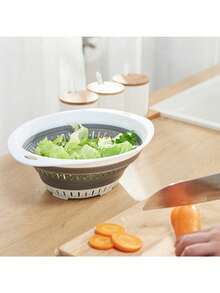 1件/2件 可折疊濾水籃，小號/大號，方形/圓形，省空間，方便廚房蔬菜水果清洗與快速瀝水 - 彩色 - 查看 8