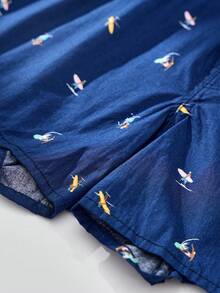 3 件/包男士透气松紧腰印花平角短裤，宽松休闲内裤 - 彩色 - 查看 7