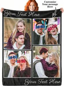 1 chiếc chăn lông cừu flannel có văn bản và hình ảnh tùy chỉnh, chăn mềm mại và thoải mái, thích hợp cho phòng ngủ, ghế sofa, văn phòng, cắm trại ngoài trời, du lịch, quà tặng ngày lễ, ý tưởng quà tặng hoàn hảo - 3 bức ảnh - Xem 9