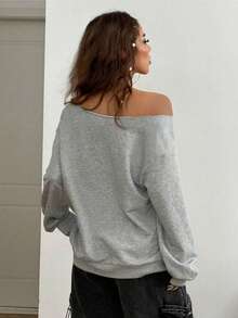 Blusas de hombros descubiertos para mujer, blusas informales de manga larga con hombros descubiertos de talla grande para otoño, lavables a máquina