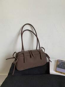 Merlard Retro Matte Handbag For Women, Versatile Shoulder/Underarm/Tote Bag, New Autumn/Winter Design - Coffee - View 5