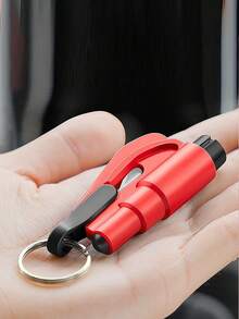 1pc/3PCS/6PCS 2-In-1 Emergency Seat Belt Cutter With Car Keychain, Hammer, Mini Fire Hammer, Car Emergency Escape Tool, Window Breaker, Portable Rescue Tool Keyring, Emergency Hammer