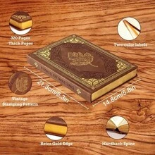 A Vintage Leather Journal For Women, 320 Pages Of Thick Paper, A5 Size, Gold-Edged Hardcover Binding, Softcover Checkered Executive Diary Suitable For Writing, With Vintage Prints