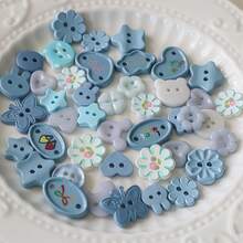 20/50/100pcs Colorful Plastic Cute Buttons, DIY Craft Decorative Buttons, Creative Scrapbooking Stickers, Assorted For Sweater, Cardigan, Shirt Sewing