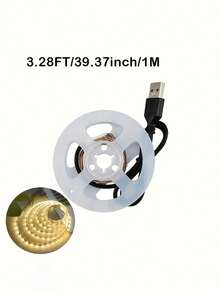 1 szt. Taśma świetlna LED zasilana przez USB – ciepła biel/biel, łatwa instalacja, do podświetlenia telewizora, wystroju wnętrz, podświetlenia kuchni, sypialni, pokoju, garderoby, szafki, ekspozycji wewnętrznej, scen imprezowych - pasek świetlny USB - Zobacz 14