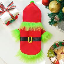 1 件套宠物狗和猫圣诞节服装，圣诞老人服装 - 彩色 - 查看 13