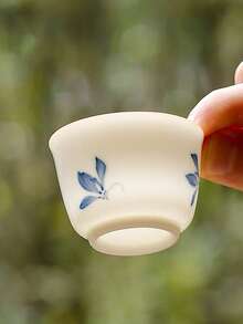 1/2/4件手绘陶瓷蝴蝶兰花茶杯，优雅中式香薰杯，个人茶杯，茶具单杯，春节礼物，商务礼品 - 彩色 - 查看 8