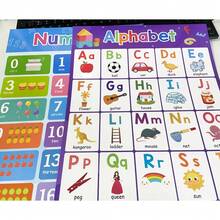 Lachilly 2 Pcs Grandes Cartazes Educacionais Conjunto de Quadros de Parede de Aprendizagem para Crianças Bebês Educação Infantil Alfabeto Inglês Números Brinquedos Montessori Cartaz A3, Brinquedos para Bebês, Alfabeto, Cartazes Educacionais, Bebê, Necessidades do Bebê, Crianças