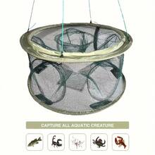 5-Hole Portable Foldable Fishing Trap - Collapsible, Lightweight, And Durable Design For Catching Crab, Lobster, Crawfish, And Shrimp - Perfect For Halloween Gifts - Green - View 6
