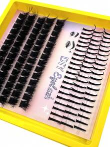 3-In-1 False Eyelash Clusters, 200D/160D/120D/100D/80D/60D Long 6-20mm Pointed Tip Lower Lashes, 280/264/248/232/216 Pieces, Thick Single Lash, DIY Pointed Tip Lashes, Cartoon Style Lash Clusters, Mink Fur Lash Strips, Thick Type - D - 查看 5