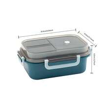 1pc 3-Compartment Bento Lunch Box, High-Quality Dual Layer Meal Prep Container, Leak-Proof Seal, Suitable For Office Workers, Students, Microwave
