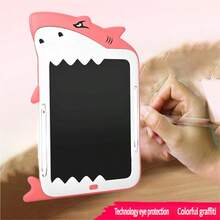 1pc New Cartoon Drawing Board 12 Inch Shark LCD Handwriting Board Erasable Graffiti LCD Writing Drawing Board, Essential Gift For Teacher's Day/Travel Commemoration (With Color Box)