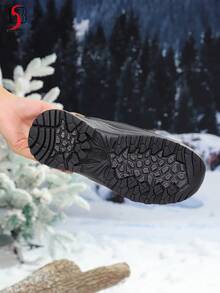 Women's Snow Boots, Warm Thermal Lined Thick Anti-Slip Cold-Proof Comfortable Snow Boots, Suitable For Outdoor Activities In Cold Winter Weather - Black - View 7