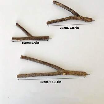 1pc Handmade Wooden Wooden Bird Perching Cage - Comfortable Bird Grinding Stick - Fun Bird Toys And Supplies, Weight And Shape Vary Slightly Due To Wood Differences