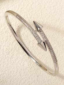 Punk Style Rhinestone Studded Bracelet, Cubic Zirconia Decor Stud Design Bracelet - Multicolor - View 18