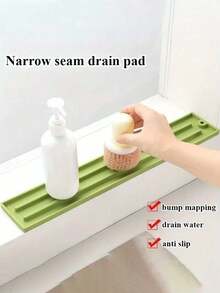 Silicone Narrow Seam Pot Lid Rack, Kitchen Storage Mat, Multi-Functional Countertop Non-Slip Drain Mat For Home Use, Hanging Storage, Stove Pot Spatula Storage Rack, Suitable For Cutting Boards, Spatulas, Pot Lids, Kitchen Supplies