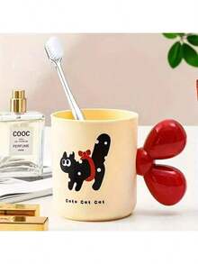 1 pezzo Porta spazzolino da denti in stile cartone animato carino, tazza per coppia per uso in bagno, portaspazzolino