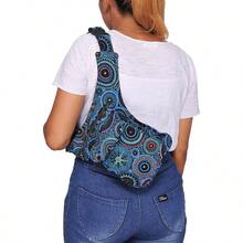 Rionera cruzada para mujer, lona de algodn, bohemio, hippie, festival, colorido, cinturn para mujer, Black - Turq, Una talla, Rionera, rionera, rionera - inicial - Ver 9