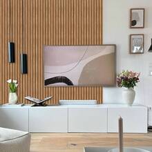 Arthome 44x300CM Papel de Contacto Pelar y Pegar Papel Pintado de Grano Rejilla de Madera Autoadhesivo Rollo de Vinilo de Paredíble para Armarios Estantes de Escritorio de Encimera - Rejilla Marrón Claro - Ver 4