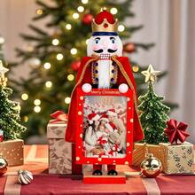 Adorno De Cascanueces De Navidad, Cascanueces Decorativo De Madera, Adorno Estatua del Rey De Mesa De Madera Colores, Traen Buena Suerte A Su, para La Mesa del Dormitorio, La Residencia Estudiante - inicial - Ver 4