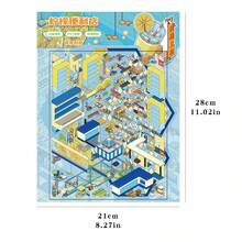 New Large Size DIY Scene Stickers, Adult Landscape Stickers, House Stickers, Scrapbooking Stickers, 3D Miniature House Micro Landscape Stickers, DIY Scrapbook Stickers, Landscape Stickers, Scenery Stickers, Notebook Stickers, Reusable, Multiple Sizes Available - Multicolor - View 10