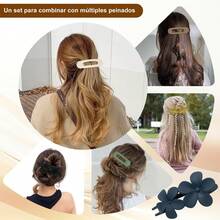pinza para el cabello  6 Piezas Pinzas para Cabello - Broches para Cabello de Mujer, Mate Antideslizante Multiestilo, Accesorios para Cabello Mujer para Todos Los Peinados (Neutros) - Neutrales - Ver 6