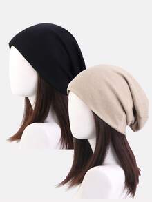 2pcs Oversized Slouchy Beanie Hats, For Cancer/Chemo Patients - Multicolor - View 12