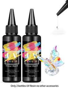 UV 树脂 - 100/200/300g/400g/500g 升级硬质透明 UV 树脂套装，适用于工艺珠宝制作