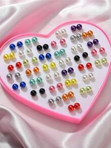 RINTOLER 36對隨機彩色人造珍珠耳針 - 彩色 - 查看 4