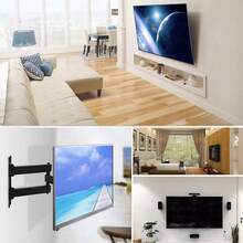 Full Motion TV Wall Mount For Most 26-55 Inch TVs, Articulating Arms Swivel And Tilt Tv Mount, Wall Mount Brackets Max VESA 400x400, Holds Up To 77 Lbs. - 黑色 - 查看 9