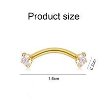 不锈钢金色眉钉 时尚个性人体穿刺饰品 适合酒吧约会、购物和派对等场合 女士配饰