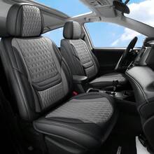 Leather Car Seat Covers,Car Seat Covers Full Set,Automotive Seat Covers 5 Seats,Fit For Most Cars SUV Anost Sedans Hatchbacks Crossovers,Breathable Waterproof Full Wrapping Edge Seat Covers,19067510 - màu nâu - Xem 1
