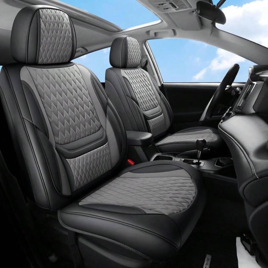 Leather Car Seat Covers,Car Seat Covers Full Set,Automotive Seat Covers 5 Seats,Fit For Most Cars SUV Anost Sedans Hatchbacks Crossovers,Breathable Waterproof Full Wrapping Edge Seat Covers,19067510 - màu nâu - Xem 1