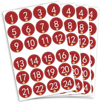 24 piezas Pegatinas de números de calendario de adviento navideño, Pegatinas de calendario de cuenta regresiva navideña del 1 al 24, Pegatinas de números navideños del 1 al 24, Pegatinas de calendario de cuenta regresiva navideña DIY, Pegatinas de sello de suministros de oficina y escolares para fiestas navideñas, Suministros para scrapbooking, Decoración de Halloween, Accesorios para maestros, Suministros escolares