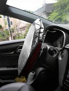 1pc Steering Wheel Cover, Heat Insulation Protective Sleeve With Reflective Surface, Suitable For SUV, Truck, Van, Sedan - Fits Most Vehicles - Multicolor - View 11