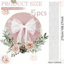 1/5/10/20pcs, 7 X 108 Inch Vintage White Lace Embroidered Chair Sash, Boho Farmhouse Style Bow & Floral Chair Cover, Home Decor, Wedding Supplies, Wedding Venue Decoration, Suitable For Weddings, Bridal Showers, Birthday Parties, Rustic Theme Events, Holiday Parties, All Seasons Chair Sash