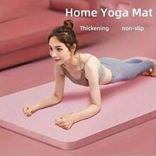 1 miếng, dày, chống trượt, giảm xóc, bền, thoải mái, chất liệu cao su nitrile, thảm tập yoga dày chống trượt dành cho nam và nữ có dây đeo lưu trữ miễn phí, có sẵn ba màu đen/hồng/tím, kiểu dáng tập thể dục trong nhà, sọc hồng, hình chữ nhật, kết cấu chống trượt, rèn luyện cốt lõi, chỉnh sửa tư thế - Làm dày - Xem 4