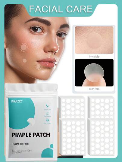 720 pièces Patch anti-acné pour le visage, doux et non irritant, sans alcool, infusé à l'huile d'arbre à thé, couvre les imperfections du corps, soin des points noirs/pince à épiler convenant aux cils, pince à épiler pour patch anti-acné